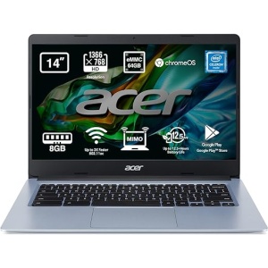 Acer Chromebook 314 CB314-1H - Laptop 14" HD LED (Intel Celeron N4020, 8GB RAM, 64GB eMMc, Intel UHD Graphics 600, Chrome OS), Silver Laptop - Keyboard