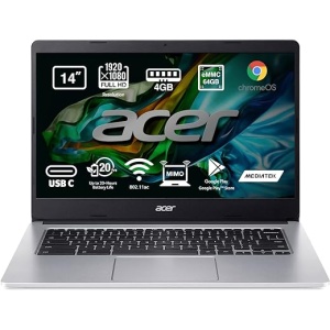 Acer Chromebook 314 CB314-2H-K655 - Laptop Portátil 14" FullHD (ARM Cortex A73, 4GB RAM, 64GB SSD, ARM Mali-G72 MP3, Chrome OS) Plata - Teclado Español QWERTY