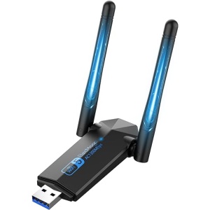 Adaptador de Antena WiFi AC1300 ElecMoga, Banda Dual 5GHz/2.4GHz USB 3.0 - Antena Ajustable Compatible con Windows 11/10/8/7/XP, Mac OS X