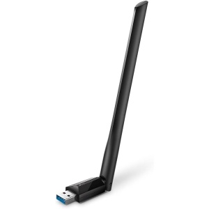 Adaptador Wi-Fi Dual Band TP-Link Archer T3U Plus AC1300 - 5GHz/2.4GHz, USB 3.0, Antena Wi-Fi Externa Ajustable, Señal Potente, Turbo 256QAM, Compatible Windows/MacOS, Negro
