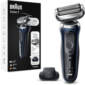 Afeitadora eléctrica para hombre Braun Serie 7, máquina de afeitar para barba con recortadora de precisión EasyClick, 360° Flex, uso en seco y bajo el agua, recargable e...