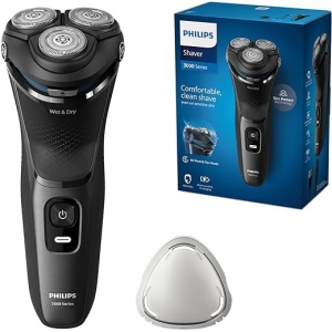 Afeitadora Eléctrica para Hombre Philips Serie 3000 con Barbero desplegable, Tecnología SkinProtect, Uso en Seco y Húmedo, Inalámbrica y Recargable