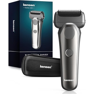 Afeitadora Eléctrica para Hombres Kensen, Maquinilla de Afeitar para Barba con Recortadora de Precisión para Uso en Seco y Húmedo, Flexibilidad 360°, Pantalla LED, Resistente al...
