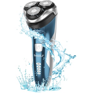Afeitadora Eléctrica para Hombres SweetLF [2024 NUEVA], Uso en Húmedo y Seco, Recargable con Tecnología Impermeable IPX7, con Recortador de Barba, Cabezales Intercambiables