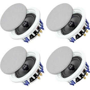 Altavoces de Techo Herdio de 6,5 Pulgadas y 640 vatios Empotrables 2 vías Ideal para Oficina, Cocina, Sala de Estar y Baño (Paquete de 4)