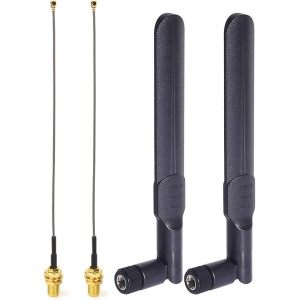Antena WiFi de Doble Banda Bingfu 8dBi con Conexión RP-SMA Macho y Cable de Extensión de 15cm U.FL IPX IPEX MHF4 a RP-SMA Hembra, compatible con Tarjetas de Red Inalámbricas...