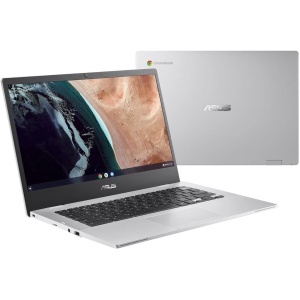 ASUS Chromebook CX1400CKA-EK0138 - Laptop 14" Full HD (Intel Celeron N4500, 8GB RAM, 64GB eMMC, UHD Graphics, ChromeOS) Plata Transparente - Spanish QWERTY Keyboard