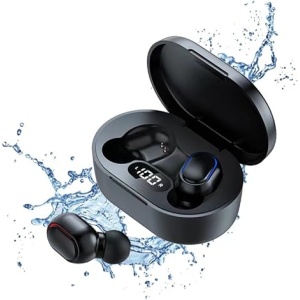 Auriculares Bluetooth estéreo inalámbricos 5.0 con Pantalla LCD, Micrófono HD Integrado, Impermeables IPX7 y Carga Rápida USB-C
