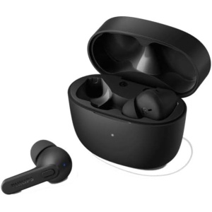 Auriculares Bluetooth Philips con Micrófono/Resistentes al Agua y al Sudor, Reproducción de 18 horas, Ajuste Cómodo/Earbuds Inalámbricos Philips TAT2206BK/00