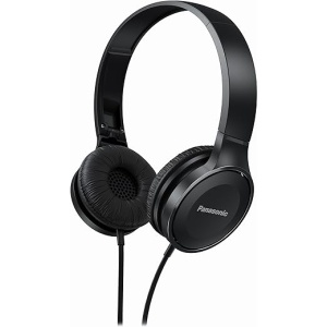 Auriculares de Diadema Cerrados Panasonic RP-HF100E-K con Cable (Micrófono y Manos Libres, Plegables, Altavoz de 30mm con Imanes de Neodimio, Selector para Control de Llamadas,