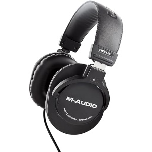 Auriculares de estudio M-Audio HDH40 con diseño cerrado, diadema flexible y cable de 2,7 m ideal para grabación, monitorización en estudio y podcasts
