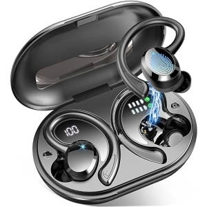 Auriculares Inalámbricos Deportivos Rulefiss, Bluetooth 5.3, HiFi Estéreo de 48H, Cancelación de Ruido ENC, Cascos Impermeables IP7, Carga Rápida Tipo-C, para Running