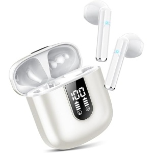 Auriculares Inalámbricos Jesebang, 2024 Bluetooth 5.3 con Micrófono HD, Cascos Inalámbricos Bluetooth con Altavoces Potentes de 13 mm, Sonido Melodioso, LED
