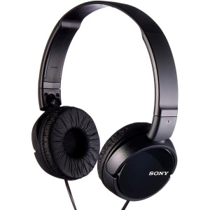 Auriculares Sony MDR-ZX110 con diseño cerrado en color negro