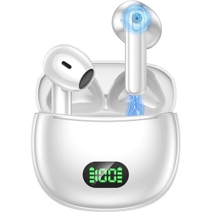Bluetooth Inalámbrico Auriculares, Auriculares Bluetooth 5.3 con Micro HD HiFi Estéreo 4, Deportivos In Ear Auriculares con 30 horas de duración, Cascos Inalámbricos para...