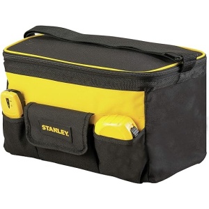 Bolsa de herramientas STANLEY STST1-73615, Profunda con tapa plana (14"/ 34 cm), Varias bolsas, Hecha de poliéster, en negro y amarillo