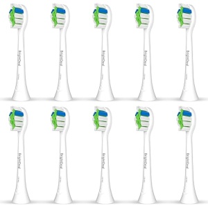 Cabezales de cepillo de dientes de repuesto compatibles con Philips Sonicare para modelos ProtectiveClean, HealthyWhite, FlexCare, EasyClean - Juego de 10 recambios eléctricos