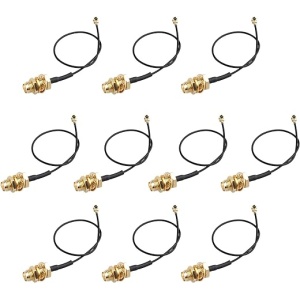 Cable de Antena WiFi Jopto U.FL a RP-SMA Macho - 10 Unidades, Negro 15 cm, 1.13 - Para Tarjetas WLAN Red WiMax de Mano Mini PCI/IPEX U.FL Radio Mini PCI-E