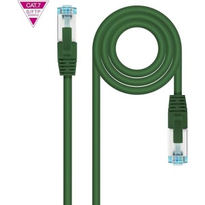 Cable de Red Cat.7 600MHZ LSZH SFTP PIMF AWG26 Nanocable 10.20.1701-GR, 1 metro, color verde