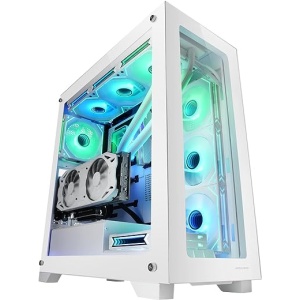 Caja de la marca Mars Gaming MC-XP, diseño personalizable E-ATX, con dos paneles de cristal templado, compatible con refrigeración líquida completa, torre de juegos de gran...