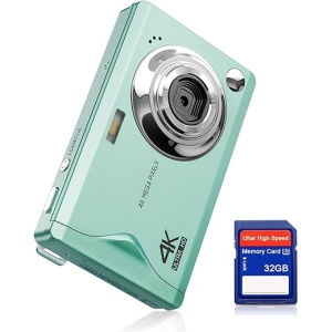 Cámara Digital CCN de 48MP con Pantalla de 3.0 Pulgadas y 16X Zoom, resolución de 1080P FHD, Compacta y Portátil con Tarjeta TF de 32GB y Cable USB, ideal para Adolescentes