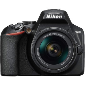 Cámara Réflex Nikon D3500 con Objetivo 18/55, 24.2 MP, DX CMOS, montura F, ISO 100-25600, USB, Pantalla LCD TFT de 3.2", Botón AE-L/AF-L, CPU, Modo Automático - Color negro