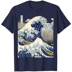 Camiseta de arte de tatuaje japonés vintage, La Gran Ola de Kanagawa