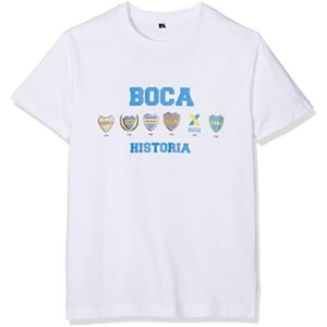 Camiseta de Hombre Boca Juniors con Diseño de los Logos Históricos, Talla Pequeña