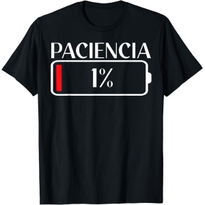 Camiseta de manga corta talla S, regalo divertido de cumpleaños para parejas con paciencia al 1%