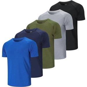 Camiseta Deporte Hombre CIMIC de 3 o 5 Piezas, Manga Corta, Secado Rápido y Respirable para Running y Gimnasio