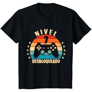 Camiseta divertida para chicos desbloqueados de 7 años en el gamer Nivel 7 de 2014