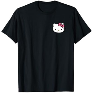 Camiseta Hello Kitty de diseño rosa con lazo en la parte delantera y trasera