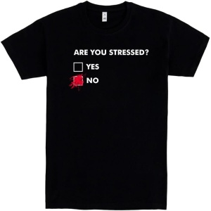Camiseta Pampling de manga corta, 100% algodón, ropa unisex para hombres y mujeres en 5 tallas, ideal como regalo, color negro y modelo ¿Estás estresado?