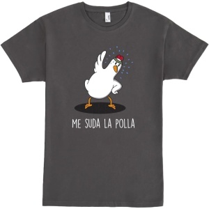 Camiseta Pampling de Manga Corta, 100% Algodón, Unisex para Hombres y Mujeres en 5 Tallas, Color Gris, Diseño Me Suda La P