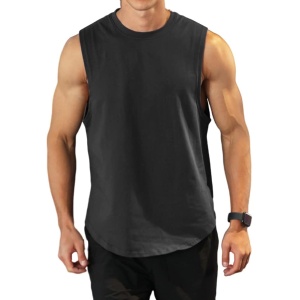 Camiseta sin mangas de entrenamiento de culturismo para hombres, ideal para deportes y gimnasio, con corte sin mangas en algodón y diseño que resalta los músculos