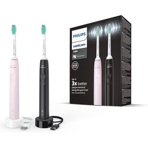 Cepillos dentales eléctricos sónicos Philips en colores Rosa y Negro, 1 unidad (Paquete de 1)
