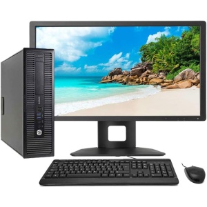 Computadora de escritorio HP EliteDesk 800 G1 con monitor de 23'' + (Intel Core i5-4570, 3.2 GHz, 16GB de RAM, Disco SSD 240GB + 500GB HDD, WiFi PCI, Windows 10 Pro 64 bits)...