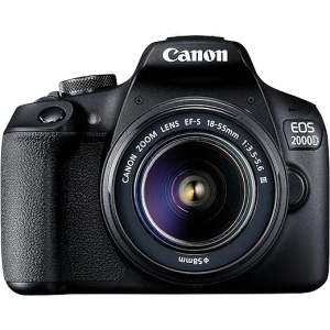 Conjunto de cámara Canon EOS 2000D con lente EF-S 18-55mm f/3.5-5.6 III - Cámara SLR de 24,1 MP CMOS en color negro