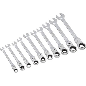 Conjunto de llaves de trinquete mixtas Amazon Basics, 10 piezas