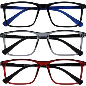 Conjunto de tinta Opulize 3: Gafas de lectura grandes con bisagras de resorte para hombres y mujeres modelo RRR4