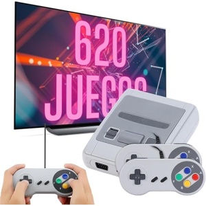 Consola Clásica Arcade Mini de BLUETRENDS con 620 Juegos de Videojuegos Retro de los años 80 y 90 para 2 Jugadores con Conexión AV