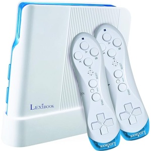 Consola de Videojuegos LEXIBOOK JG7425 con 221 Juegos y Mandos Inalámbricos, Color Blanco/Azul