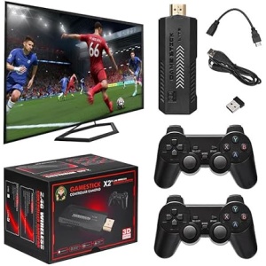 Consola Portátil Retro 4K - Con más de 30,000 juegos precargados, HDMI, 64G/128G, incluye 2 Mandos Inalámbricos - Mini Arcade Stick para Diversión en Casa y Viajes