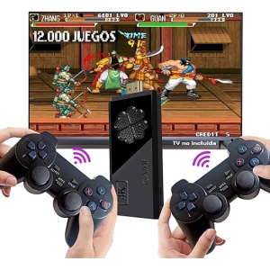 Consola Retro Arcade Genérica, Inalámbrica con 12,000 Juegos, HDMI, 2 Mandos, 64GB, Compatible con MAME/PS1/GB/GBA/GBC/MD/SFC/FC/ATARI