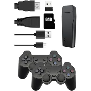 Consola Retro Kynely: 9 emuladores, 10,000 juegos, HDMI 4K, Game Stick 4K, 2 mandos inalámbricos de 2.4 GHz