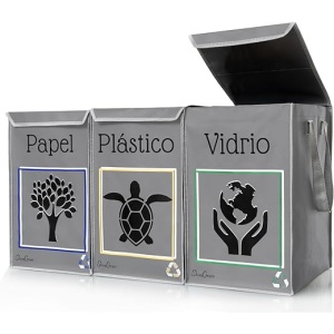 Cubos de Basura de Reciclaje Shiva Green - Bolsas para Reciclaje - Combos de Basura para Reciclaje - Cubos de Basura para Reciclaje en la Cocina - Reciclaje con Tapa