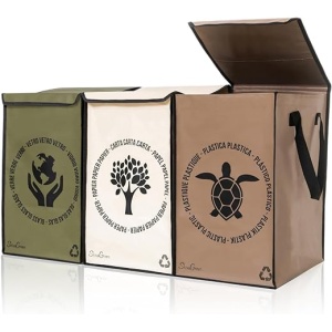 Cubos de Reciclaje Shiva Green - Bolsas para Reciclaje - Contenedores de Basura Reciclaje - Cubos de Basura Reciclaje para Cocina - Reciclaje con Tapa
