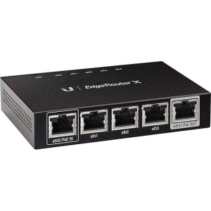 Enrutador Ubiquiti Networks Ubiquiti EdgeRouter ER-X con 5 puertos Gigabit RJ45, 1x24V passive PoE con función de paso