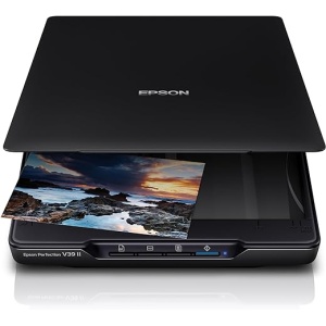 Epson Perfection V39II - Escáner de Fotos y Documentos (resolución óptica de escaneo de 4800 PPP, tamaño A4, conexión USB), Color Negro