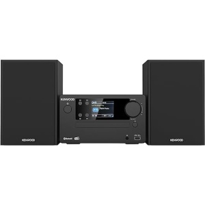 Equipo de música Kenwood M-725DAB-B con CD, USB, Dab+ y Bluetooth para audio en streaming en color negro. Mini cadena HiFi para el hogar
